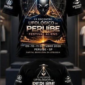 CAMISA OFICIAL XX ENCONTRO UFOLÓGICO DE PERUÍBE Modelo 02