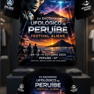 CAMISA OFICIAL XX ENCONTRO UFOLÓGICO DE PERUÍBE Modelo 01